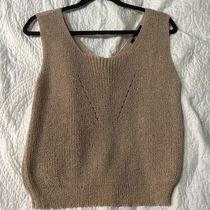 Light Brown Crochet Tank Top
